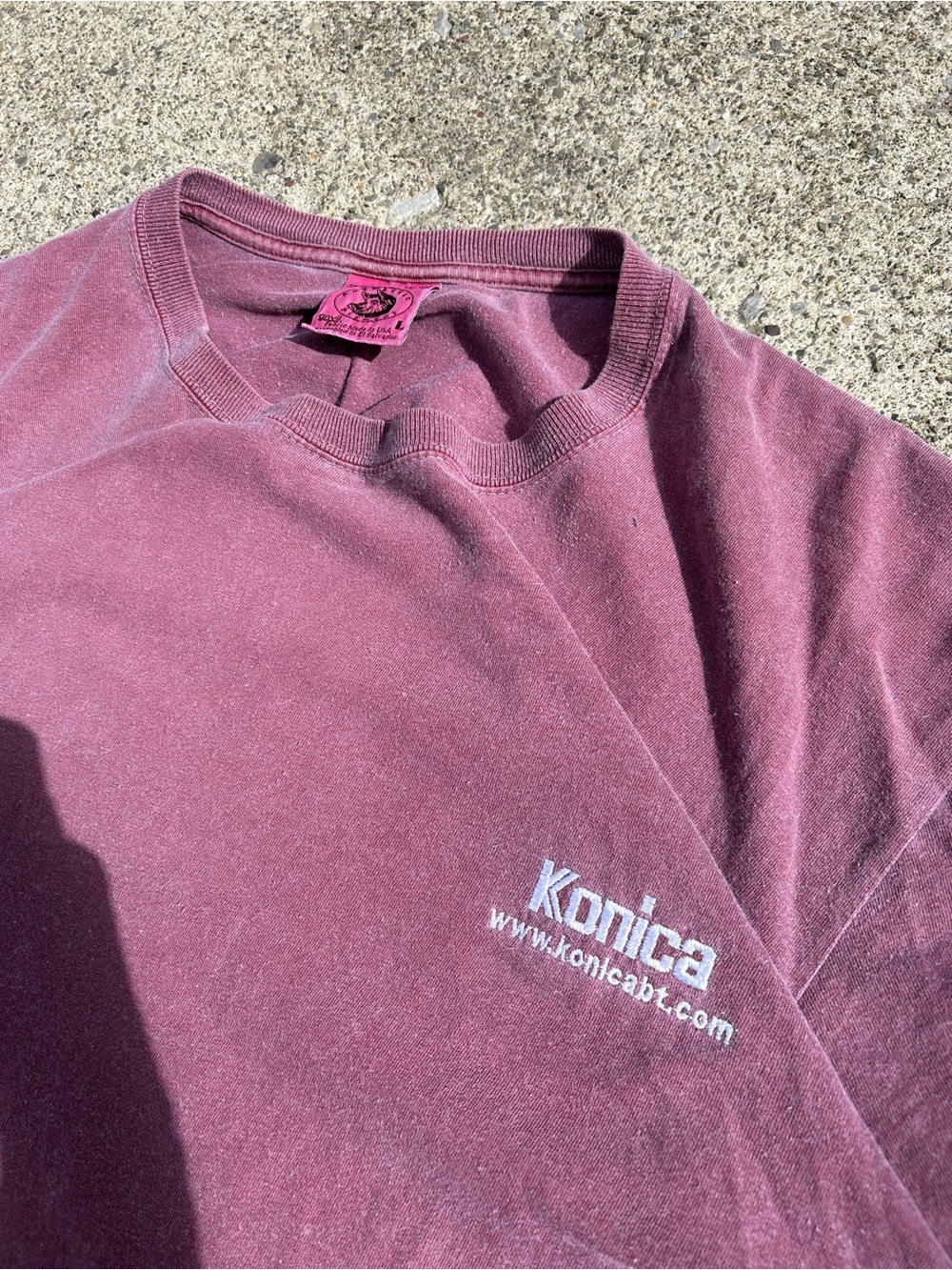 Vintage Konica Logo Crewneck Sweatshirt - Burgundy
